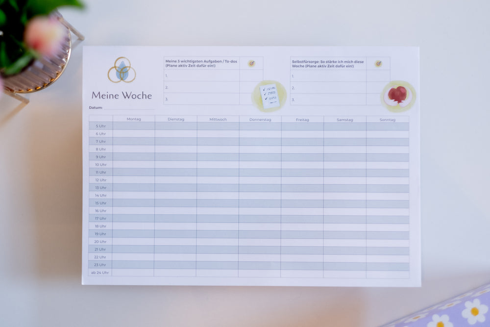 Wochenplaner für mehr Struktur, Achtsamkeit & Selbstliebe
