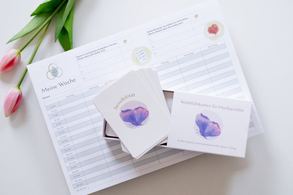 Bundle: Wochenplaner und Wohlfühlkarten für Hochsensible
